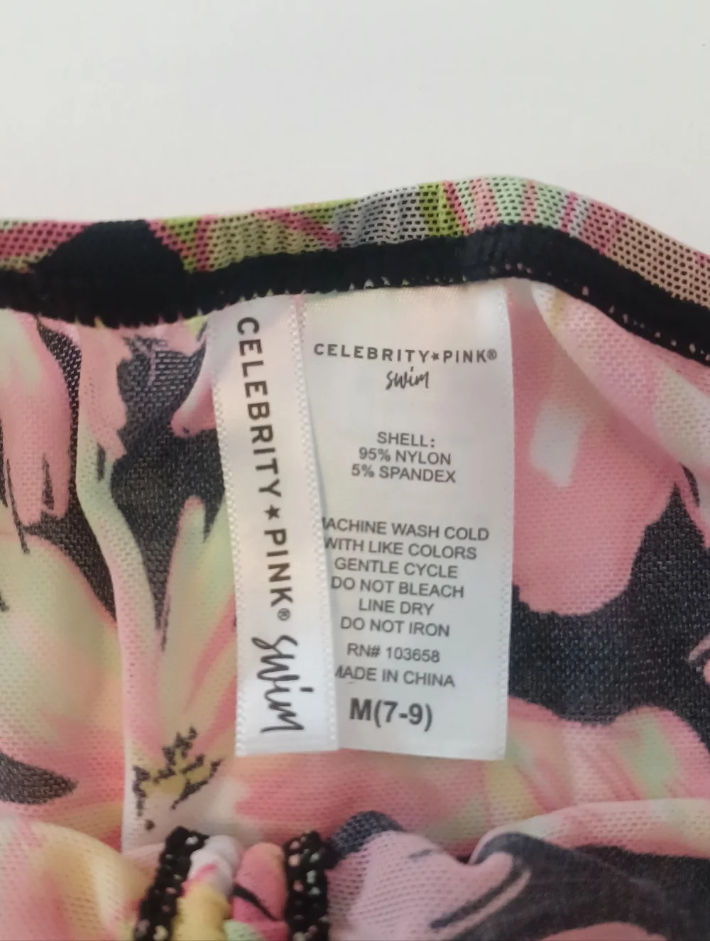 Celebrity Pink Swim Cover-Up Tropical Floral sz Jrs M